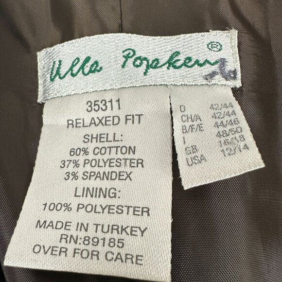 Vibrant Ulla Popken Womens Brown & Black Long Blazer Jacket Relaxed Fit Size 18 - Picture 5 of 7